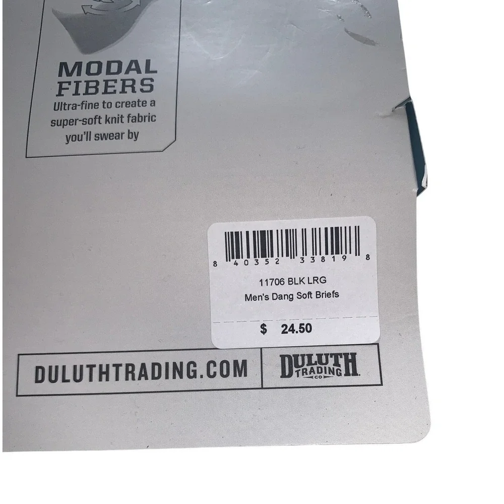 NEW Duluth Trading Co Mens Dang Soft Briefs Black Tencel‎ Modal Mesh Large